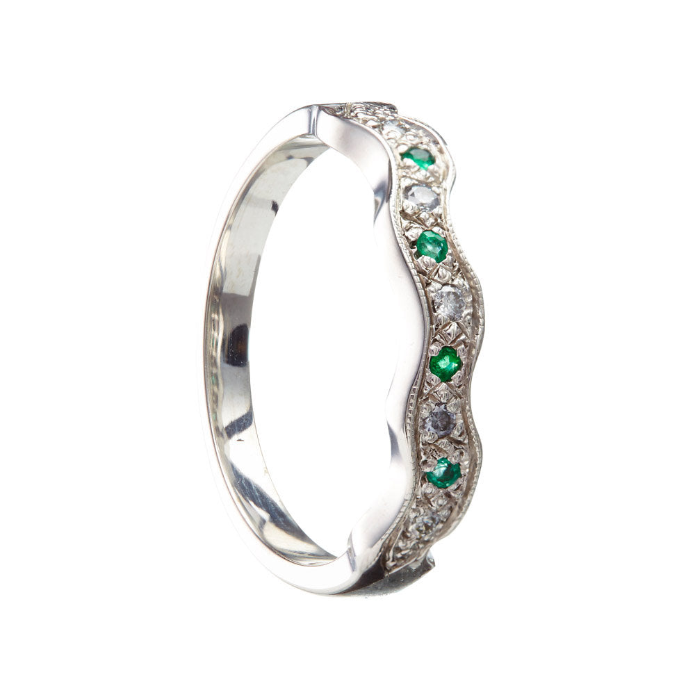 Emerald Diamond Set Band For Claddagh – John Weldon Jewellers